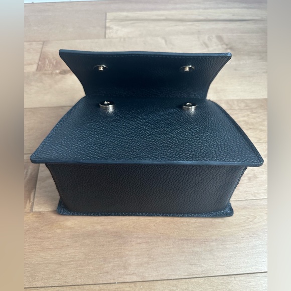 Mini Black Pebbled Leather Handbag - Picture 10 of 14